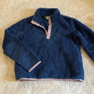J Crew Crewcuts Navy Sherpa Fleece Quarter Zip Jacket size 10-11